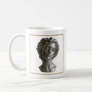 Verchromte Muse im Rahmen Kaffeetasse