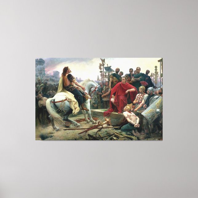 Vercingetorix wirft seine Arme auf Leinwanddruck (Vorderseite)