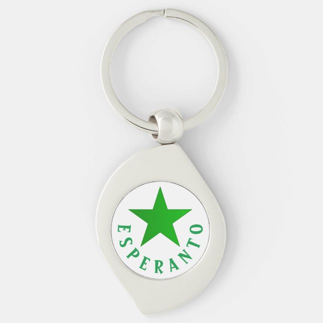 Verda Stelo (Esperanto Star) Schlüsselanhänger (Vorderseite)