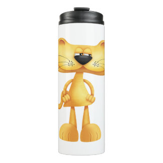 Verdächtige Katze Thermosbecher
