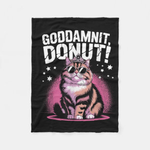 Verdammt Donut Lustige Prinzessin Katze Gles Fleecedecke