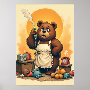 Verdammt Mama Frustrierter Eltern-Aufkleber Chaos Poster