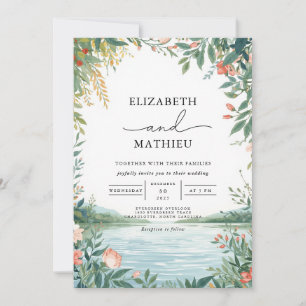 Verdant Bloom Landscape Wedding Einladung
