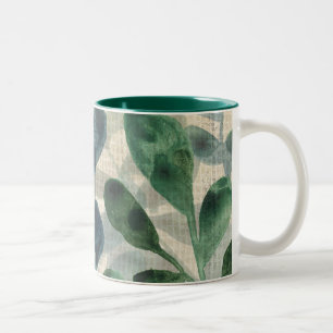 Verdant-Eleganz - tropische Blätter Zweifarbige Tasse