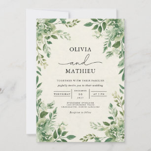 Verdant Leafy Botanical Blüh Wedding Einladung
