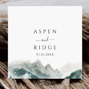 Verdant Peaks Misty Forest Botanische Papierservie Rechteckiger Pappuntersetzer