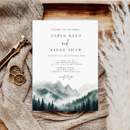 Verdant Peaks Misty Forest Invitation Save The Date