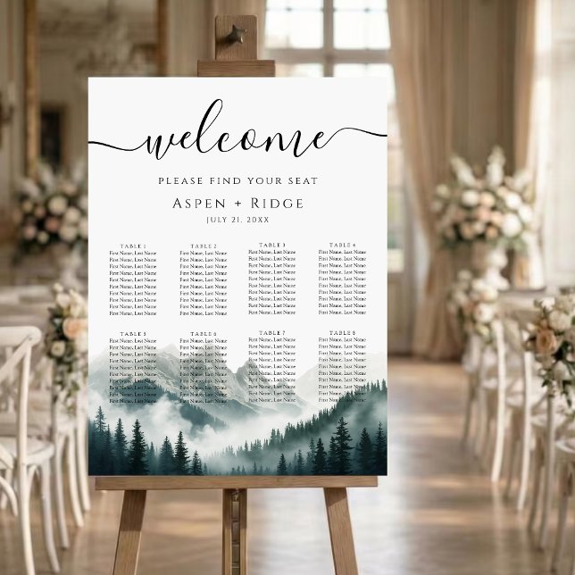 Verdant Peaks Misty Forest Seating Chart Poster (Von Creator hochgeladen)