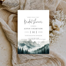 Verdant Peaks Misty Forest Water Bridal Shower  Save The Date