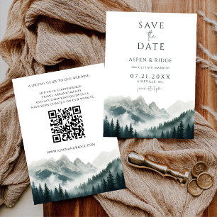 Verdant Peaks Nebelwald Termin-QR-Code Einladung