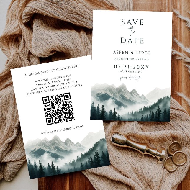 Verdant Peaks Nebelwald Termin-QR-Code Einladung (Von Creator hochgeladen)