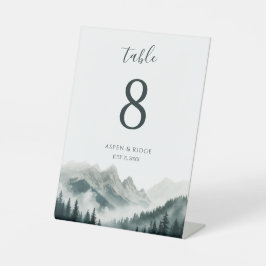 Verdant Peaks Woodland Watercolor Numbered Table S Sockelschild