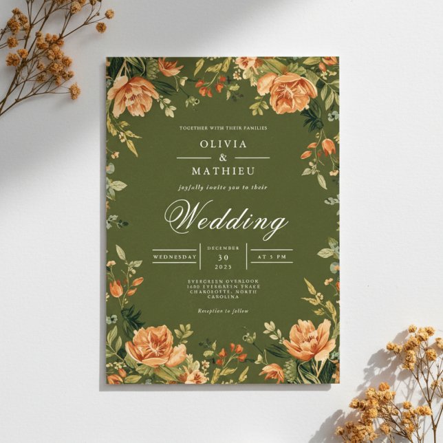 Verdant Peony Bloom Wedding Einladung (Von Creator hochgeladen)