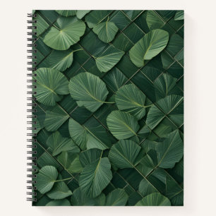Verdant Rhythm: Tropical Leaf Grid Notizbuch