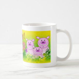VERDANT SCHWEINE glückliche Keramik-Schwein-Tasse Kaffeetasse