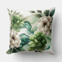 "Verdant Serenity: Abstrakt grüne Blumenkunst"