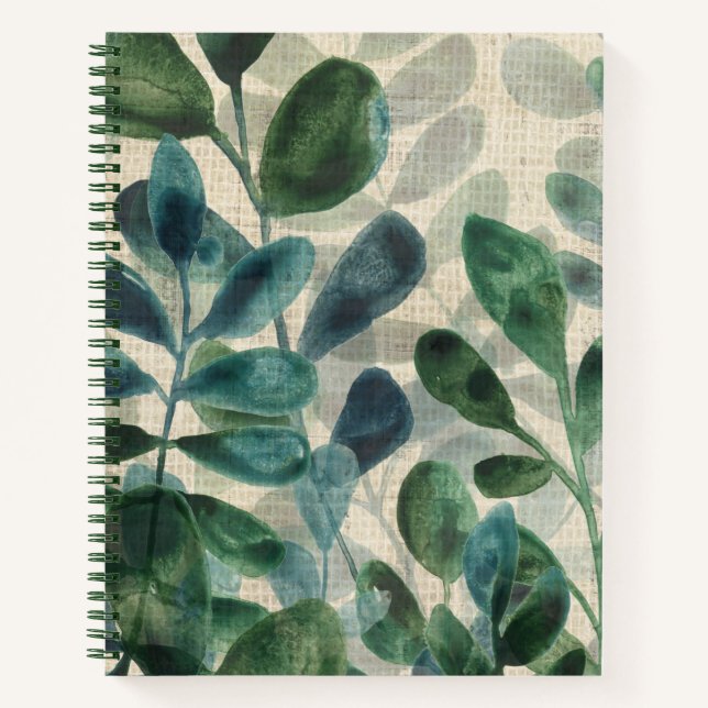 Verdant Sophisticiness - Tropische Blätter Notizbuch (Vorderseite)