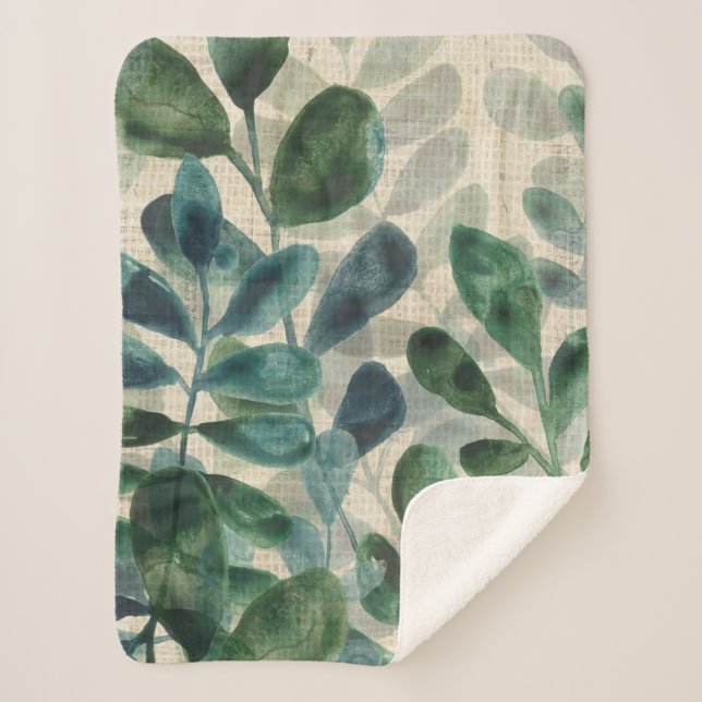 Verdant Sophisticiness - Tropische Blätter Sherpadecke (Vorderseite)
