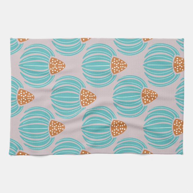 Verdant Whimsy Bud - Pink Geschirrtuch (Horizontal)