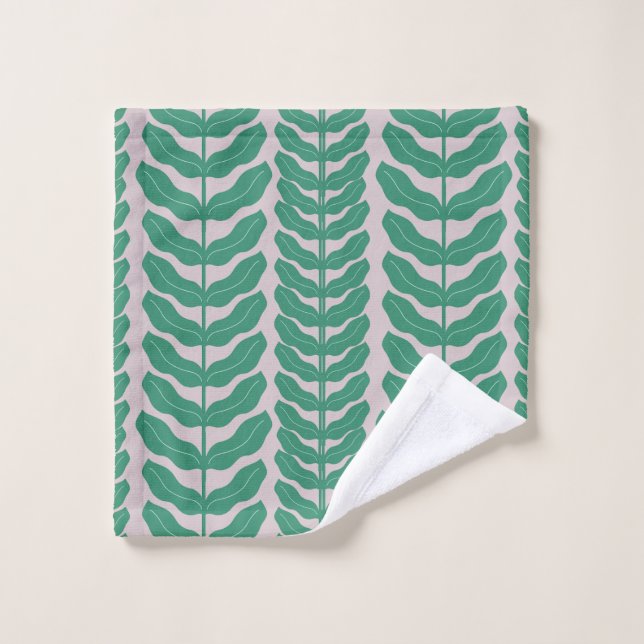 Verdant Whimsy Pink Badhandtuch Set (Waschlappen)