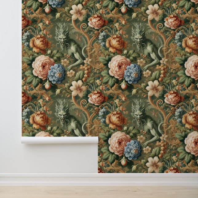 Verdant's Wrath - Mythisches Blumendesign Tapete (Anwendung)