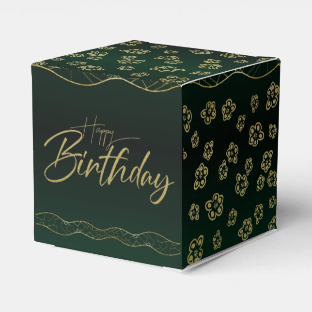 verde bosque para cumple con flores linda geschenkschachtel (Rückseite)