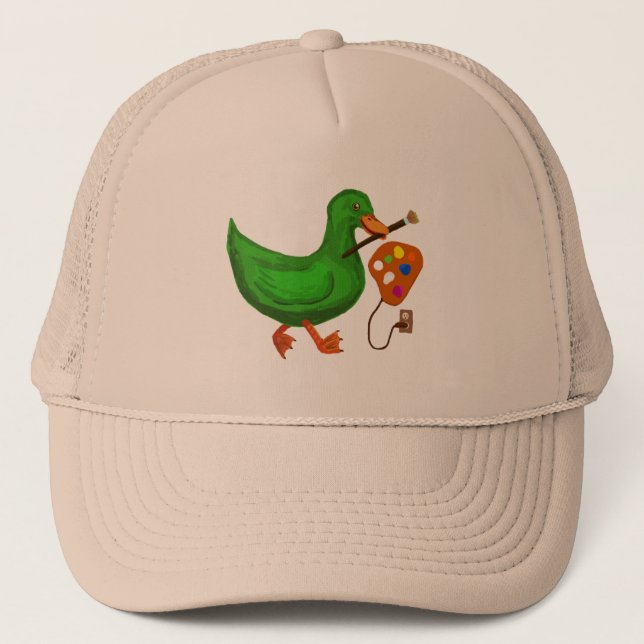 Verde Doodle Duck Truckerkappe (Vorderseite)
