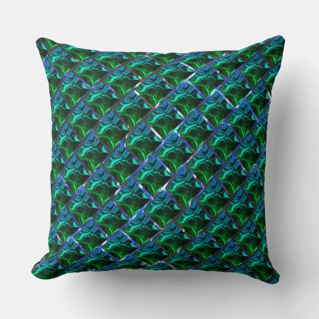 Verde esmeralda e curvas, sob grade niquelada? kissen (Vorderseite)