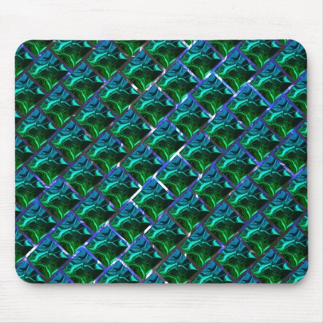 Verde esmeralda e curvas, sob grade niquelada? mousepad (Vorne)