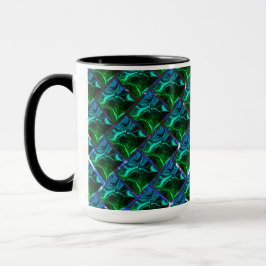 Verde esmeralda e curvas, sob grade niquelada? tasse