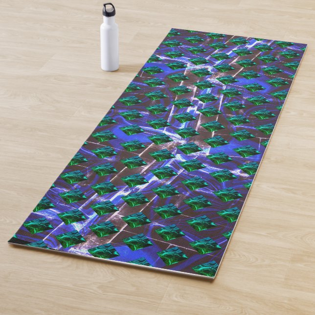 Verde esmeralda e curvas, sob grade niquelada? yogamatte (Beispiel)