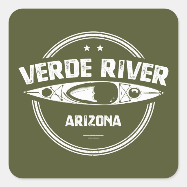 Verde River Arizona Kayaking Quadratischer Aufkleber (Vorderseite)
