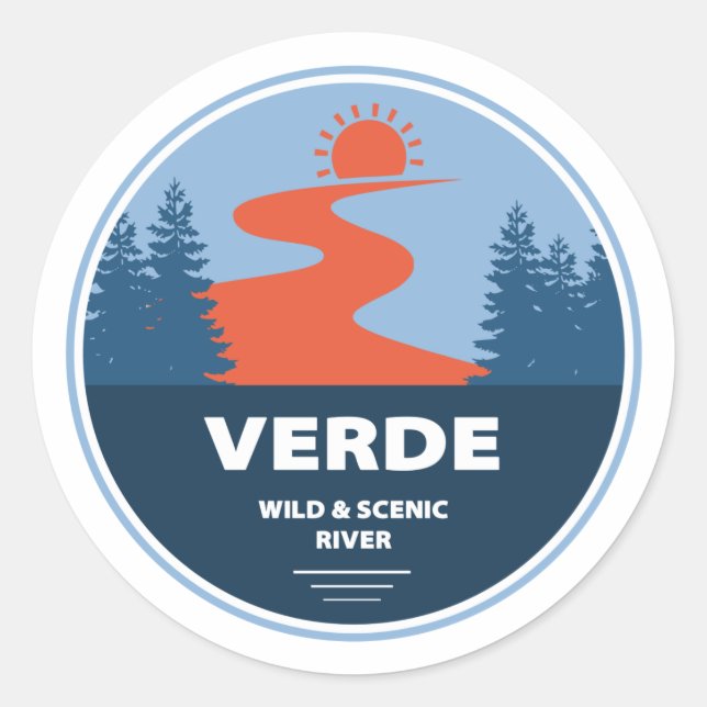 Verde Wild und Landschaftlicher Fluss Arizona Runder Aufkleber (Vorderseite)