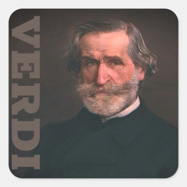 Verdi Quadratischer Aufkleber (Vorderseite)