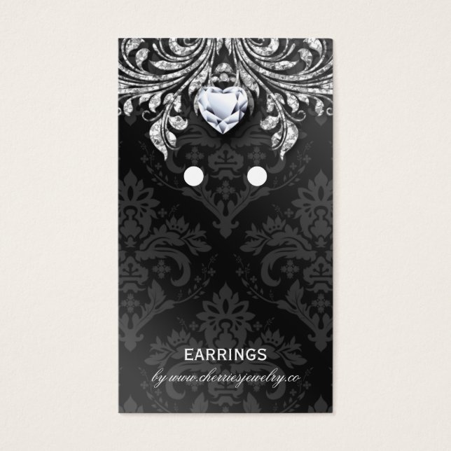 Verdienen von Display Cards Vintag Damask Schmuck (Vorderseite)