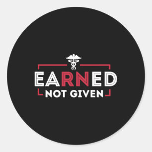 Verdiente, die nicht als Krankenpflege registriert Runder Aufkleber