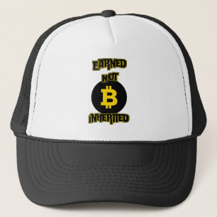Verdienten nicht geerbt™ Bitcoin Kronen der Blockc Truckerkappe