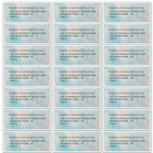 Verdigris Agate Mailing Labels 21 pro Blatt (Vorderseite)