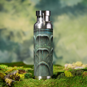 Verdigris Bronze Color Leaf Muster Individuelle Na Trinkflasche