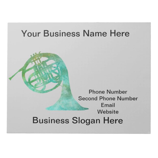 Verdigris French Horn Notizblock (Vorderseite)