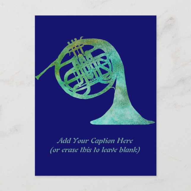 Verdigris French Horn Postkarte (Vorderseite)