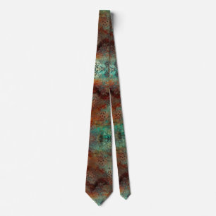 Verdigris Green und Rust Neck Tie Krawatte
