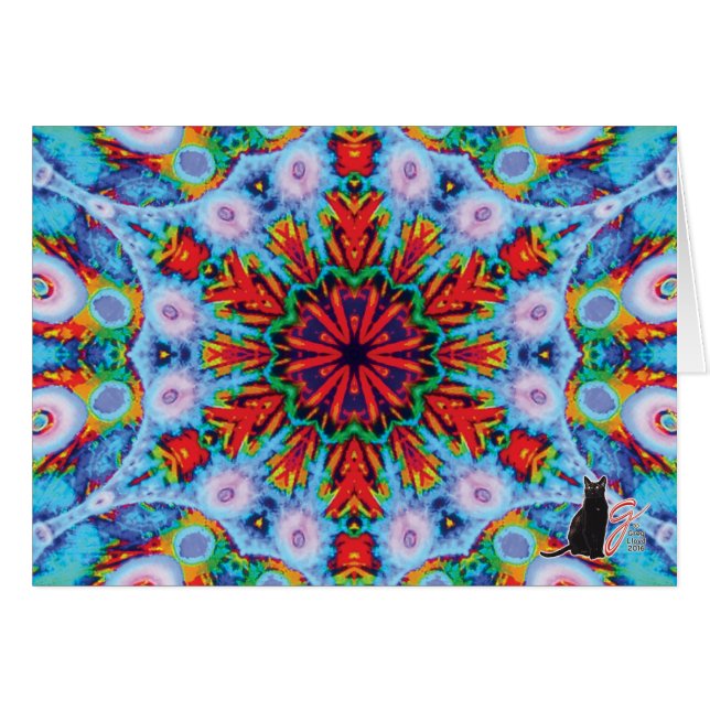 Verdigris-Kaleidoskop-Gruß-Karte (Vorderseite (Horizontal))