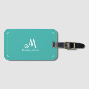 Verdigris-Name für Minimalistisches Monogramm Gepäckanhänger