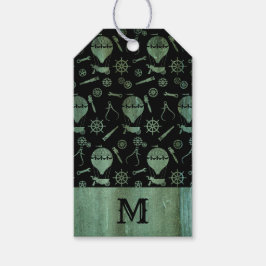 Verdigris Steampunk Balloons Monogram Geschenkanhänger