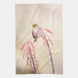 Verdin auf Penstemon Handtuch