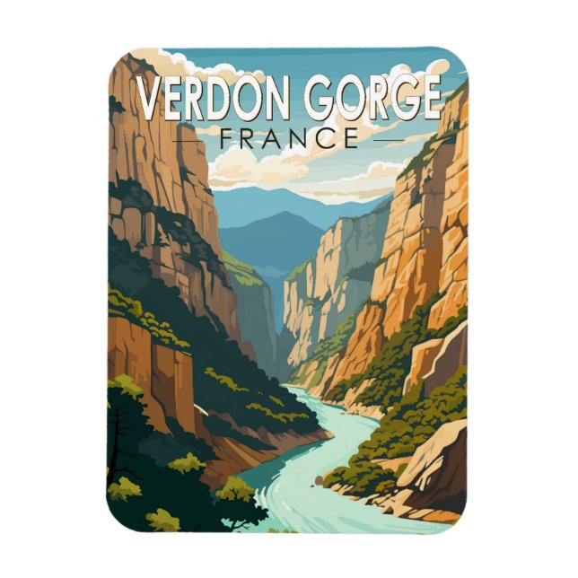Verdon Gorge Frankreich Reisen Kunst Vintag Magnet (Vertikal)