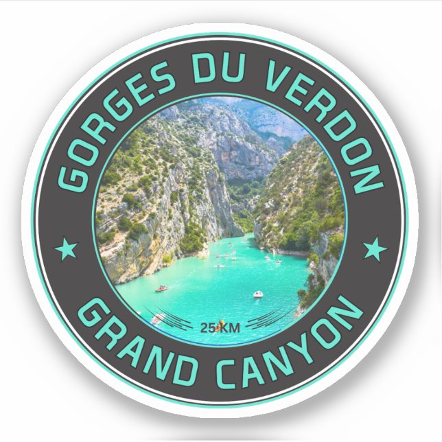 Verdon Gorge - les Gorges du Verdon - Tour Aufkleber (Vorderseite)
