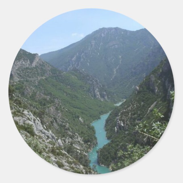 Verdon Gorge Runder Aufkleber (Vorderseite)