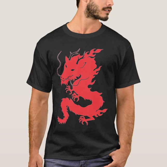 Verdoppeln Sie mit Seiten versehene Drache-Flügel T-Shirt (Vorderseite)